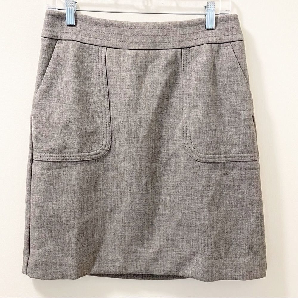LOFT Slate Heather Pocket Shift Skirt - Size 4